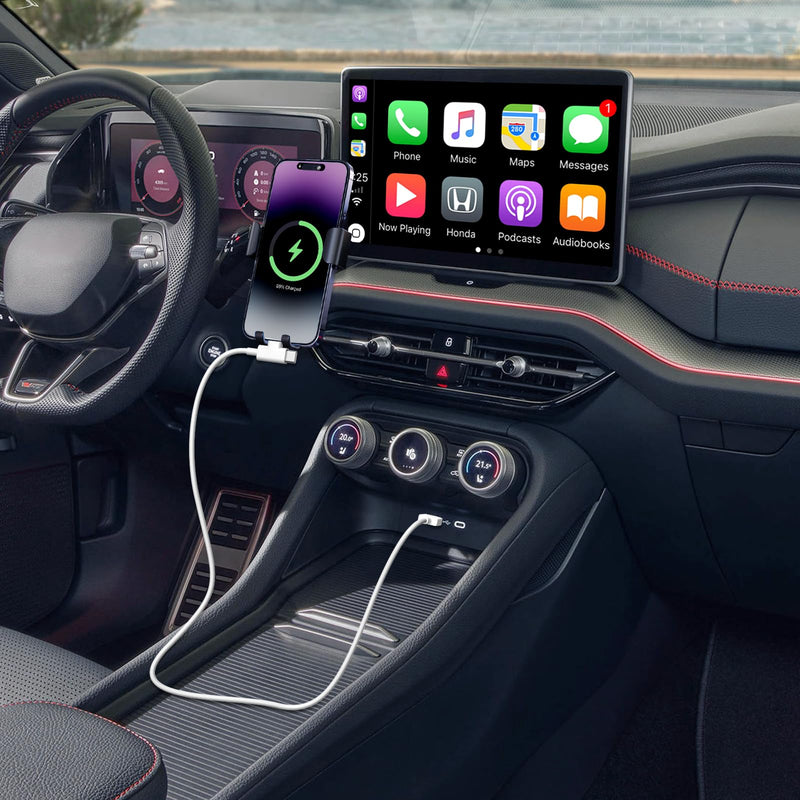 SMALLElectric Car Carplay Cable for iPhone 17/16/15/14/13/12 USB A to USB C & Lightning,Fast Charger Cord,Compatible with iPhone/iPad/Air/Mini/Pro Max/Plus/Galaxy/Pixe (2, White, 3Foot) 2