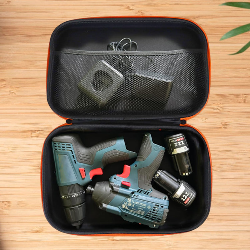 12.6x8.7in Drill Bag Oxford Cloth Tool Bag Portable Tool Storage Box with Handle Electric Grinder Bag Tool Zipper Pouch for Electric Grinder Drill Pliers Wrench Screwdriver (Long) Long