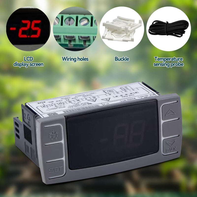 Temperature Controller for Dixell XR06CX-4N1F1 with Two Temperature Probe Wires, Cabinet & Defrost Sensors for 120V 50-60hz Commercial Refrigerators/Freezer