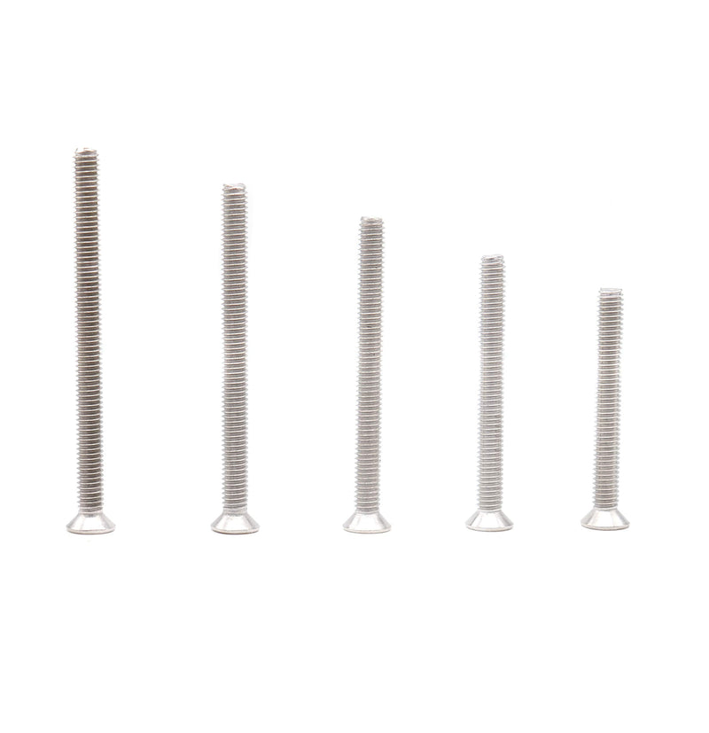 100pcs Flat Phillips Head M4 Machine Screws Assortment Kit, 304 Stainless Steel, M4 x 35mm/ 40mm/ 45mm/ 50mm/ 55mm (Pack of 2) 100 (Pack of 2)