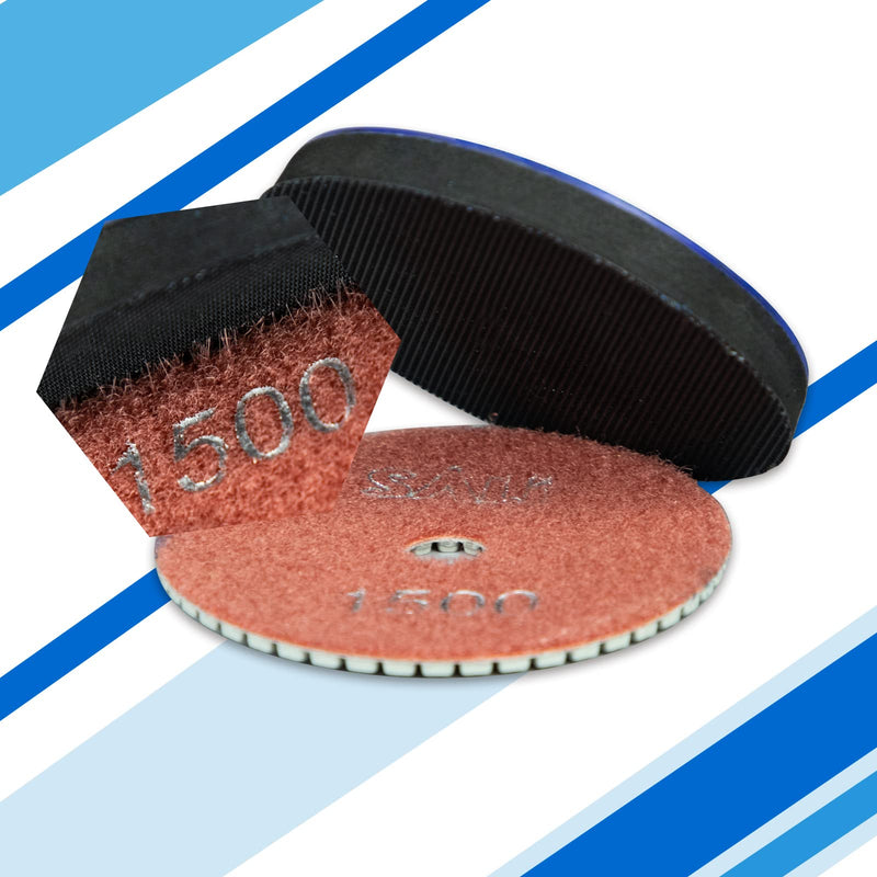 Sali 10 Pack Diamond Polishing Pads 4 Inch Wet Granite Stone Polish Pad Kit for Drill, Grinder, Polisher Polishing Pad for Concrete Marble Stone Countertop Quartz 50 Grit Grit 50