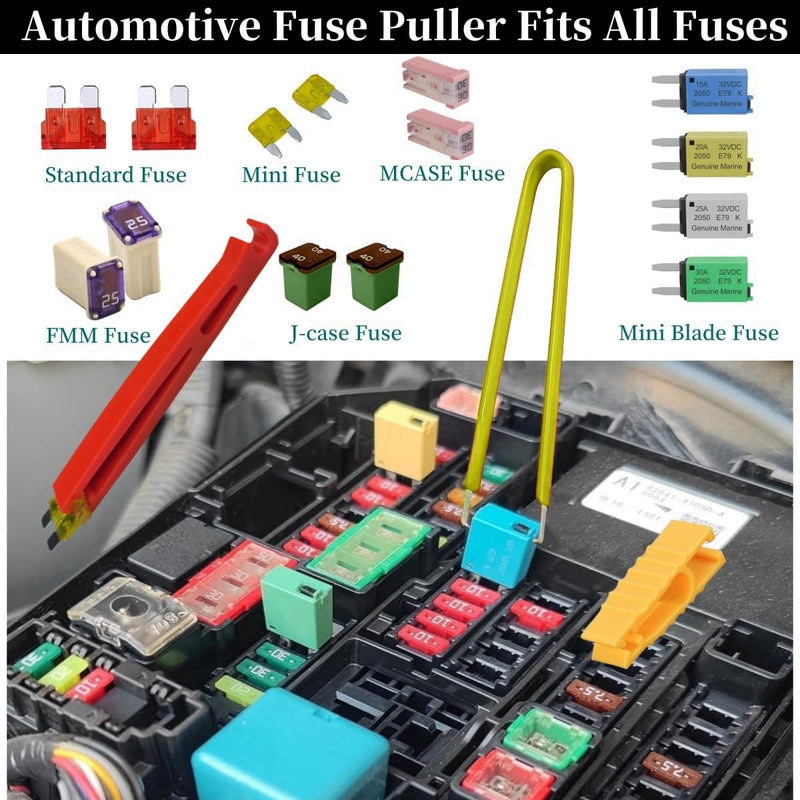 Fuse Puller Pliers, Relay Puller Pliers, 4-Pack Automotive Tools for Car Motorcycle Truck Boat Vehicles Battery Terminal Wiper Remover