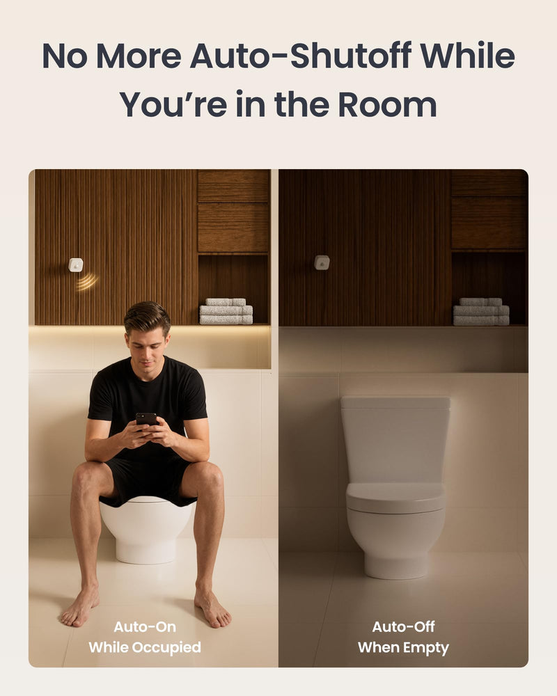 SwitchBot Smart mmWave Radar Motion Sensor, Bluetooth Presence Sensor with Dynamic Detection & Zone Positioning, Compatible with Alexa, HomeKit & Apple Home via SwitchBot Hub (Presence Sensor)