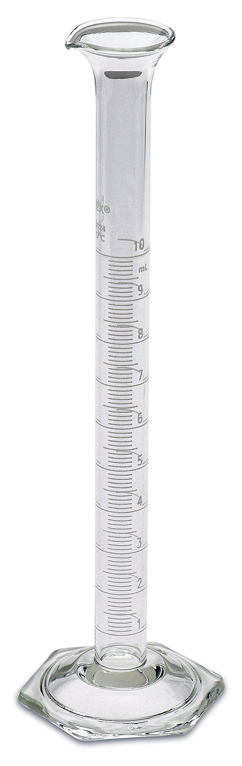 Corning Pyrex #3024 Single Metric Scale, Glass Graduated Cylinder Set - 3 Sizes - 10ml, 50ml, 100ml