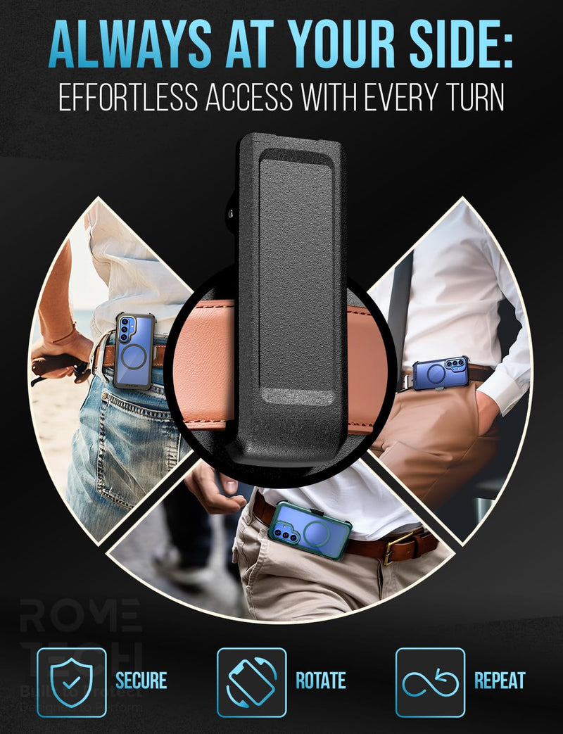 Designed for Samsung Galaxy S26 Plus Case with Belt Clip Holster | Protective Cover with Strong Magnet Compatible with Magsafe - Blue