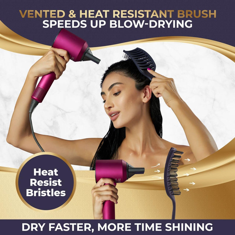  [AUSTRALIA] - BEAUXSOI Vented Detangling Brush for Wet or Dry, Thick, Coily, and Curly Hair | Curved Vent Brush for Blow Drying