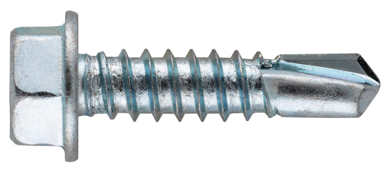 The Hillman Group Zinc Hex Washer Head Self Drilling Screws 1/4'-14 x 1' 1/4"-14 x 1" 100 Pieces
