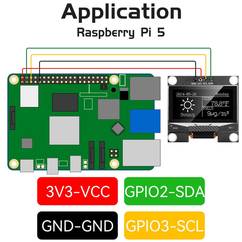 5pcs Pre-Soldered 1.3 Inch I2C OLED Display Module 128 x 64 Pixel SSD1306 Driver Self-Luminous Display Board with Protective Case for Arduino/Raspberry Pi/ESP32 5