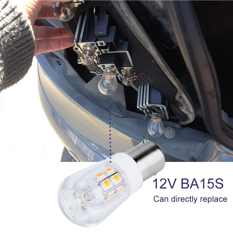 3W AC12V/DC12-24V BA15S Led Light Bulb 1156 1141 Bayonet Base Non-Dimmable Waterproof Lamp CRI80 Soft Warm White Pack of 2 2 Pack 3W 3000k (Ba15s)