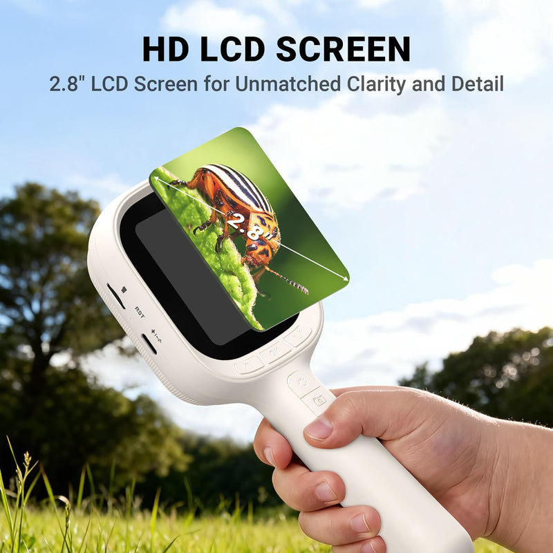  [AUSTRALIA] - ScopeAround Digital Microscope, Autofocus Handheld Microscope, Magnifier with 2.8" IPS Screen and LEDs, Portable Magnifying Glass, Compatible with Mac/Windows