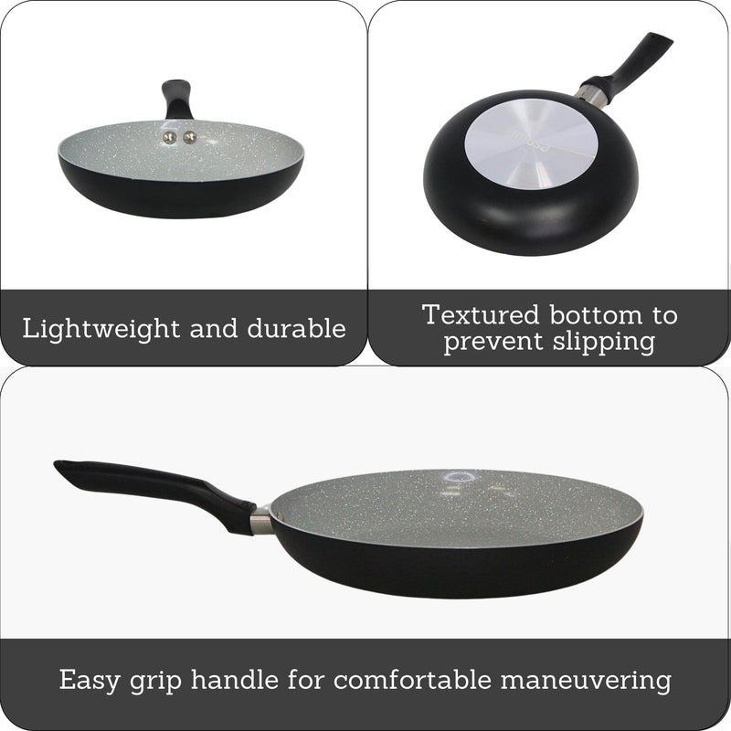 IMUSA 12" Premier Ceramic Nonstick Fry Pan with Cool Touch Handle, Matte Black 12 Inches