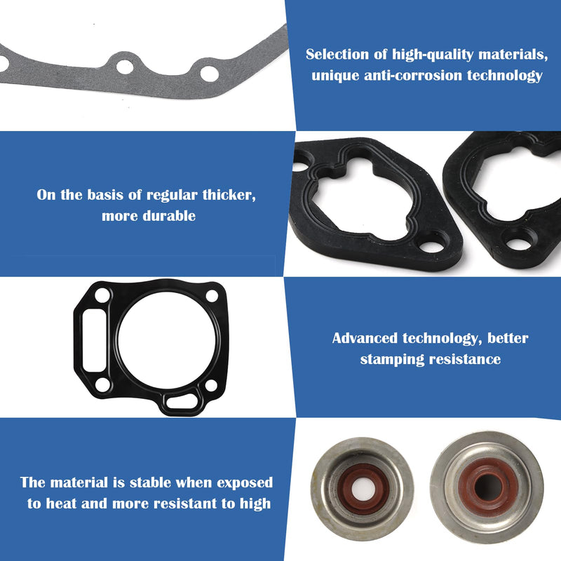 Predator Hemi 212 Carburetor Exhaust Intake Gasket Kit, Small Engine Carb Head Gaskets Material Compatible with 196cc 212cc GX160 GX200 Power Equipment (212cc/GX160 Full Gasket Set) 212cc/GX160 Full Gasket Set