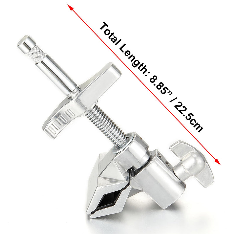 PHOCUS 2" End Jaw Vise Grip with 5/8” Pin & Hex Receiver Socket for Photography Studio LED Lighting Strobe Flash