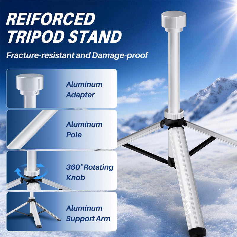 Starlink Mini Tripod Mount, All Aluminum Portable Starlink Mini Mount, Stable Tripod Stand Compatible with SL Mini/V5 Pipe Mount Adapters, Starlink Mini Kit for RV Travel Camping Boat Silver