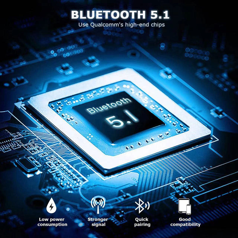 Bluetooth Headset V5.0, Wireless Bluetooth Earpiece 24Hrs HD Calling,CVC8.0 Dual Mic Noise Cancelling, Hands-Free Bluetooth Earphone for Driving/Business/Office (Blue)