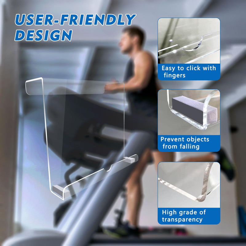 Treadmill Tablet Holder, Exercise Bike Reading Stand,Acrylic Book Holder, Clear Acrylic Stand for Tablet, Magazines and Books（8.5 * 9.5 * 2.8 Inches