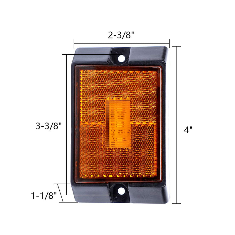 CZC AUTO LED Amber Side Marker Lights Sealed Submersible LED Clearance Reflector Lamps Waterproof Trailer Running Lights for 12V Boat Trailer Truck Marine RV (Amber, 4 pack)