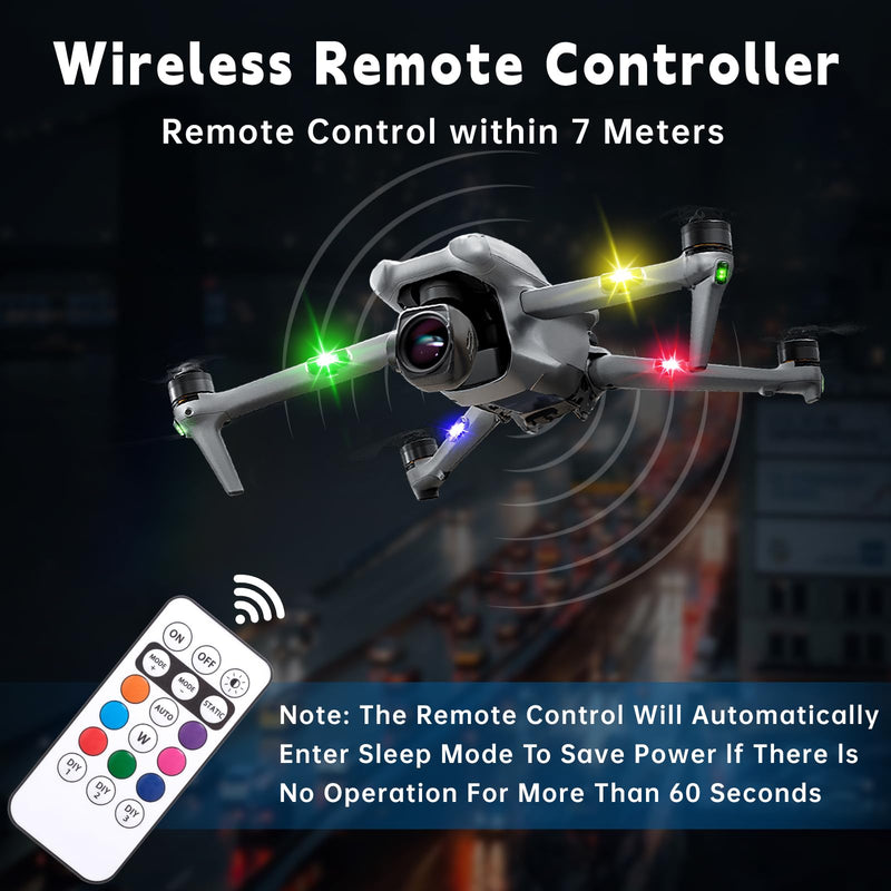 4PCS Wireless LED Strobe Lights with Remote Control,8 Colors Waterproof Anti-Collision USB Charing Led Warning Light, High Brightness Wireless LED Lights for Car Drone Truck Motorcycle Aircraft Bike 4