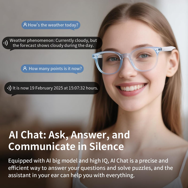 AI Smart Glasses for Men & Women, AI-Powered By Translation, Noise Reduction, Open Ear Audio Mic & Speakers, Translation Glasses with Color-Change Lenses, Support 169 Languages, Business/Travel(Brown) GS07 AI version smart glasses-Brown