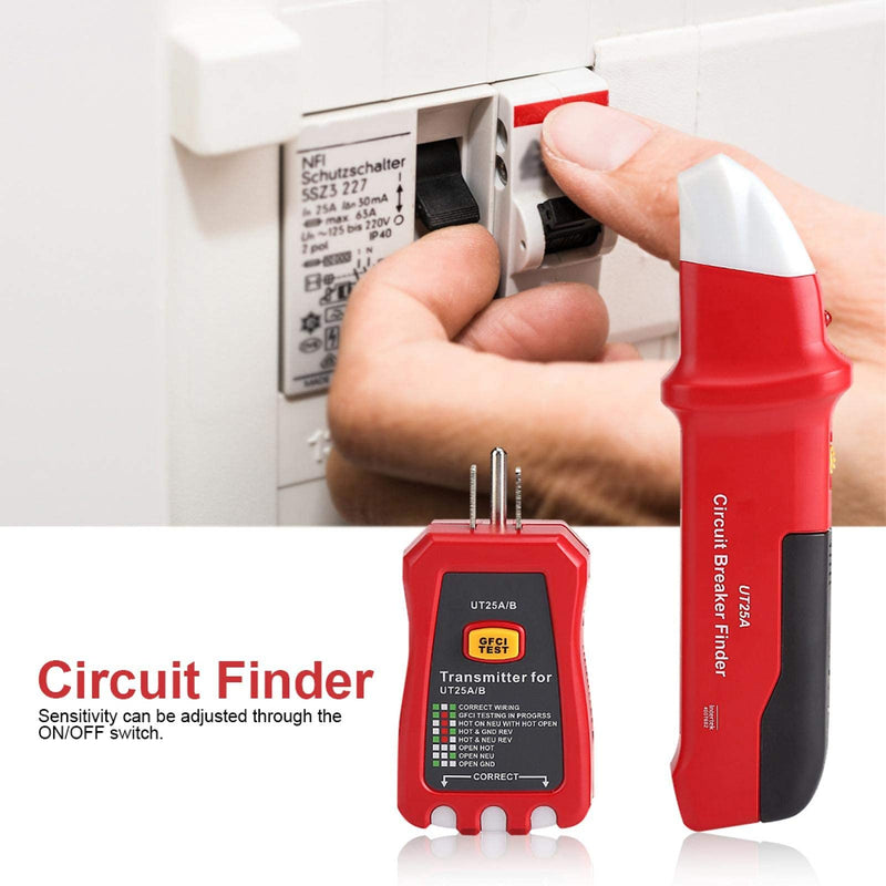 Circuit Breaker Finder, Non-Contact Voltage Tester Outlet / Receptacle Tester Kit Sensitivity Adjustable Professional Circuit Finder for Home