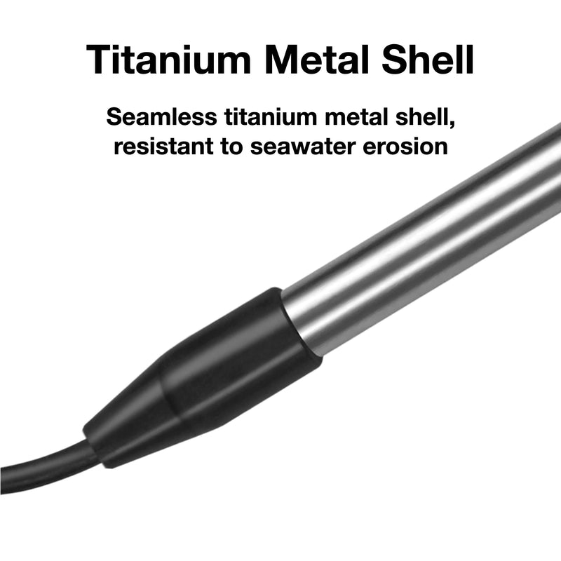 GRILLME 1300W Titanium Fully Submersible Portable Electric Immersion Water Heater,Bucket Water Heater,Seawater Heater for Fish Tank,Seawater Aquaculture,100% Protection Against Seawater Salt Corrosion
