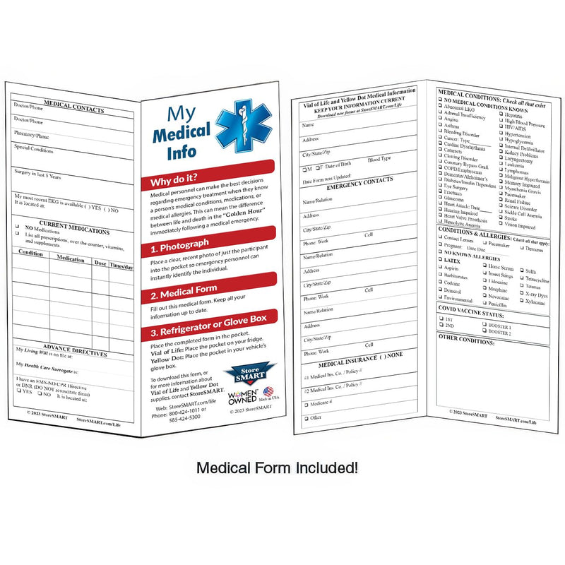 StoreSMART® - Vial of Life 5-Pack - Magnetic Easy Open - Magnetic Back - White - VOLMCP502MB-W-5