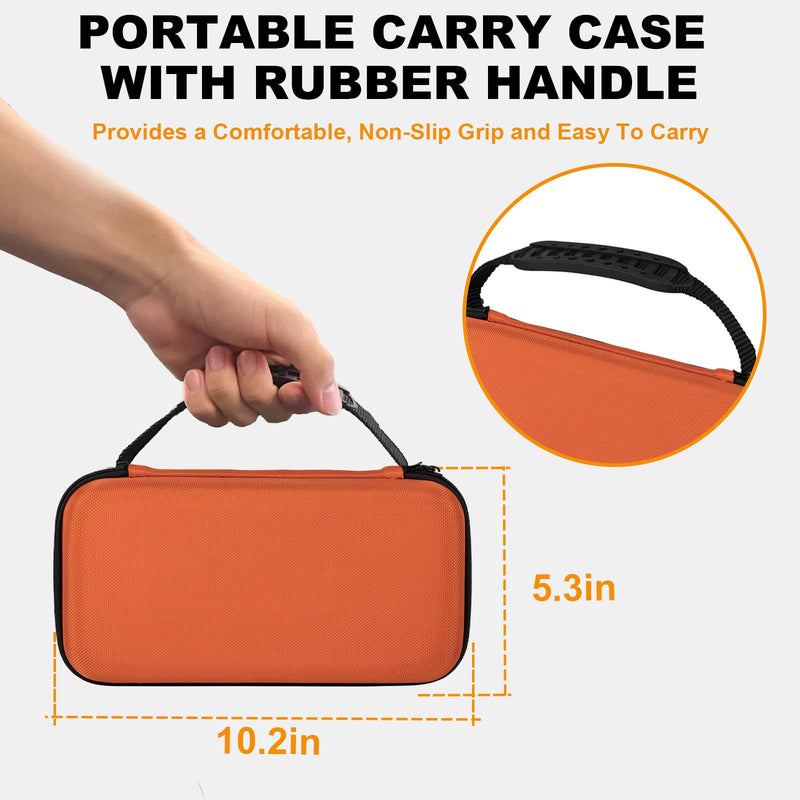 Wireless Microphone Case Compatible with JBL Wireless Two Microphone System, Handheld Dual Mic Travel Bag for Singing or Karaoke for Receivers, Adapters, AA Batteries- Lighting Orange(Box Only)