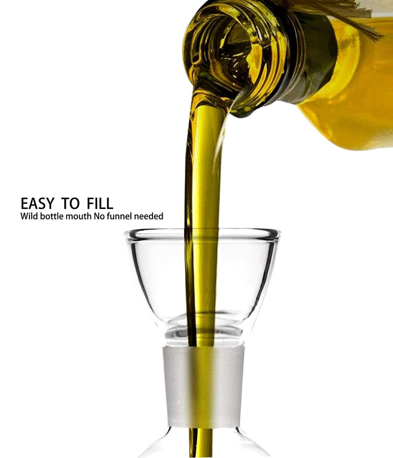 HAIZEEN 31ounce/900ml Olive Oil Dispenser Oil Bottle Glass with No Drip Bottle Spout 31 Ounces