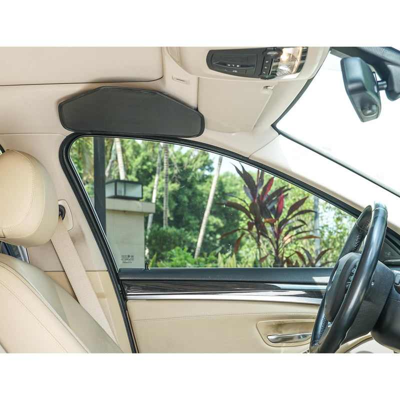 TFY Side Window Sun Visor for Car Roof Handles - Sun Glare and Heat Blocker for Driver or Passenger, Reduces Side Window Glare, Easy Installation and Storage (Black) Black