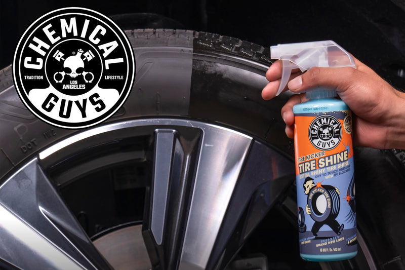 Chemical Guys Tire Kicker Sprayable Extra Glossy Tire Shine (Works on Rubber, Vinyl & Plastic) Safe for Cars, Trucks, Motorcycles, RVs & More, 16 fl oz