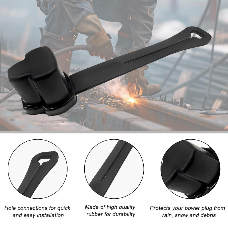2PCS 3 Prong Plug Protector, Waterproof Electrical Plug Protector for Engine Block Heater Cords, Weatherproof Extension Cord End Cover Safety Caps for 120-Volt Plugs 2pcs