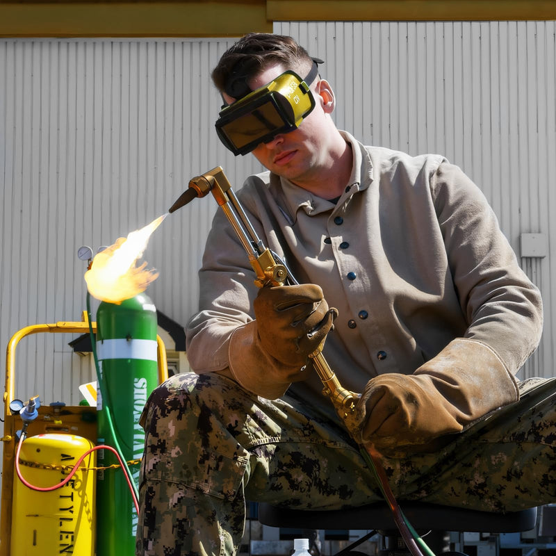 ‎AWLOLWA QDB10 Oxy Acetylene Quick Connects Set, Fit 9/16"-18 B Fittings, Hose to Torch Quick Connect, brass, with Check Valves