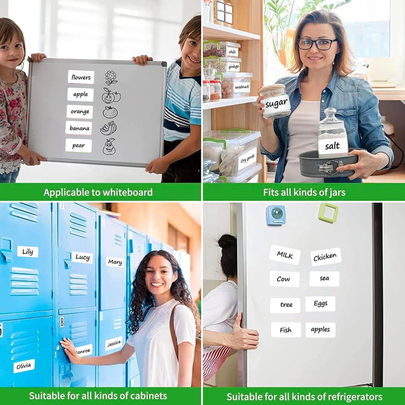 Reusable Dry Erase Labels for Organizing, Storage Bin, Craft, Jars, Pantry Labels, Sticky Notes for Office School Home Gift Chioce, Removable (2x4 inches, 24PCS) (White) White