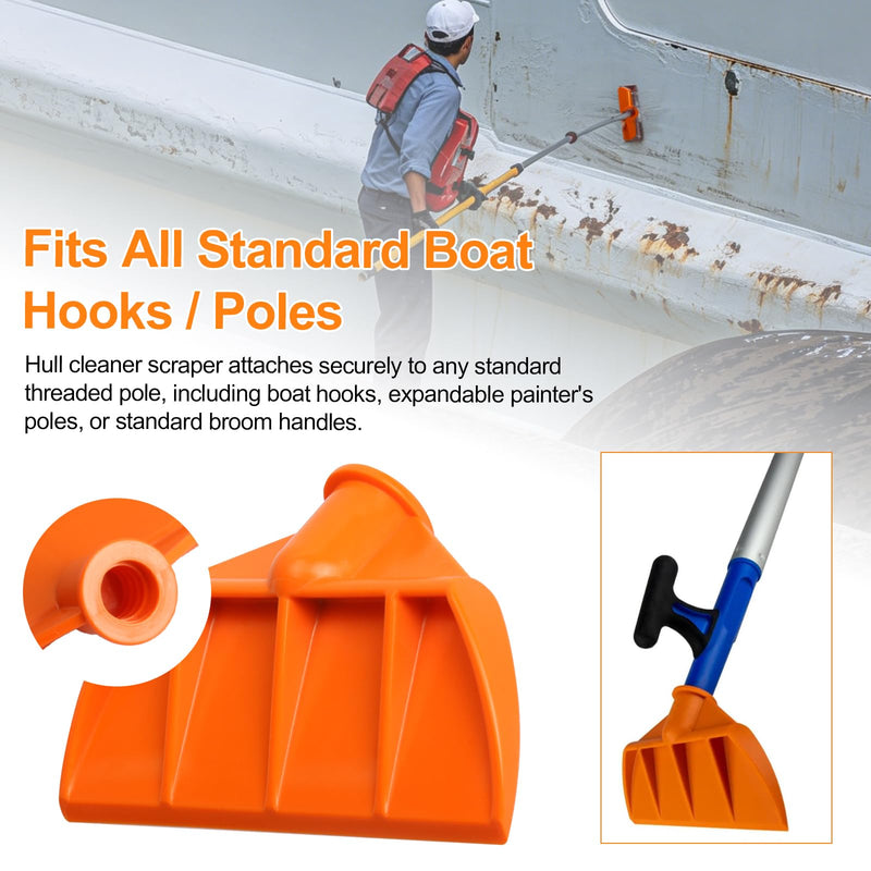 Boat Hook Hull Scraper Barnacle Scraper Pontoon Boat, 491108 Plastic Marine Boat Hull Scraper for Underwater Hull Cleaning, Plastic Scraper Pole Attachment | Plastic Boat Hook Hull Scraper - 491108 Plastic Marine Boat Hull Scraper for Underwater Hull C...
