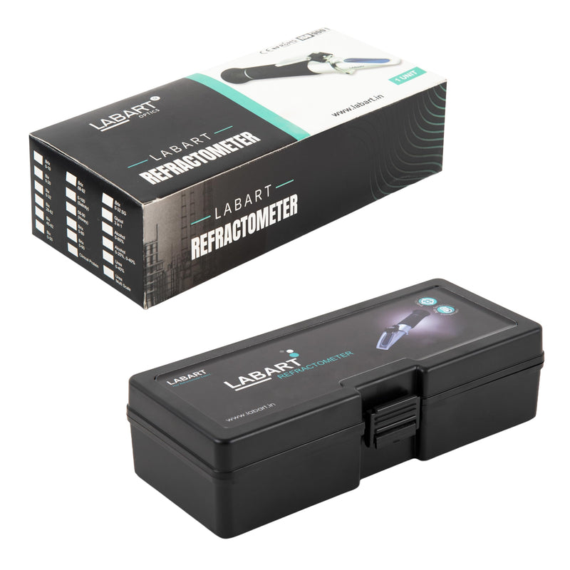 LABART Original 0-10% Brix Hand Held Refractometers with (ATC) Brix Refractometer Range 0-10% Brix Testing Synthetic Machining Coolants, Maple sap, Cutting Liquid, CNC, etc