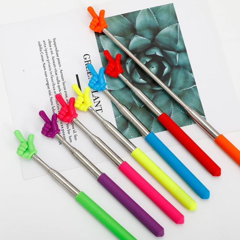 7 Pcs Telescopic Teachers Pointer, Extendable Hand Pointer Stick for Classroom, Presentation, Blackboard,Retractable Metal Pointer for Teachers and Presenters (Multiple Colours)