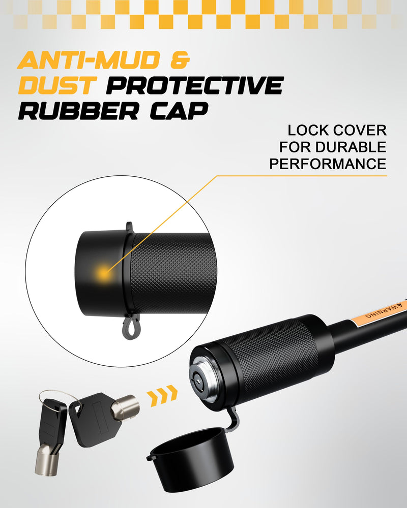 RETRUE Trailer Hitch Locks, 5/8" Locking Hitch Pin for 2" and 2 1/2" Receiver Class III IV Hitch, Tow Hitch Pin Lock Dia 3-1/2” Long Pin with O-Rings Weatherproof Caps for Trailer Truck Car Boat 1 Pack Black
