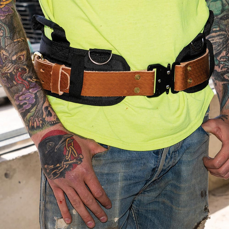 Klein Tools 5826L Leather Tool Belt with Quick-Release Buckle, 32-Inch to 40-Inch Waists, Large L Quick Release Buckle