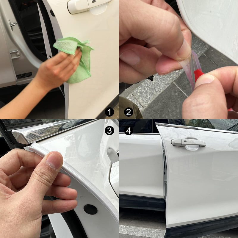 Winunite 32.8ft (10m) Car Door Edge Guards Clear – Self-Adhesive PVC, U-Shaped, Fits Most Vehicles, Scratch- and Chip-Resistant – Reduces Dings in Parking Lots 32-4/5Ft