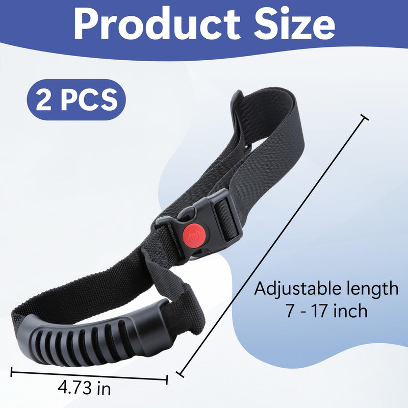 2 PCS Car Adjustable Grab Handles, Car Handle Assist, Safety Handle Portable Vehicle Support Grab Bar for Trucks, SUVs, Jeeps, Vans, Cars and ATVs (Black) 2 PCS