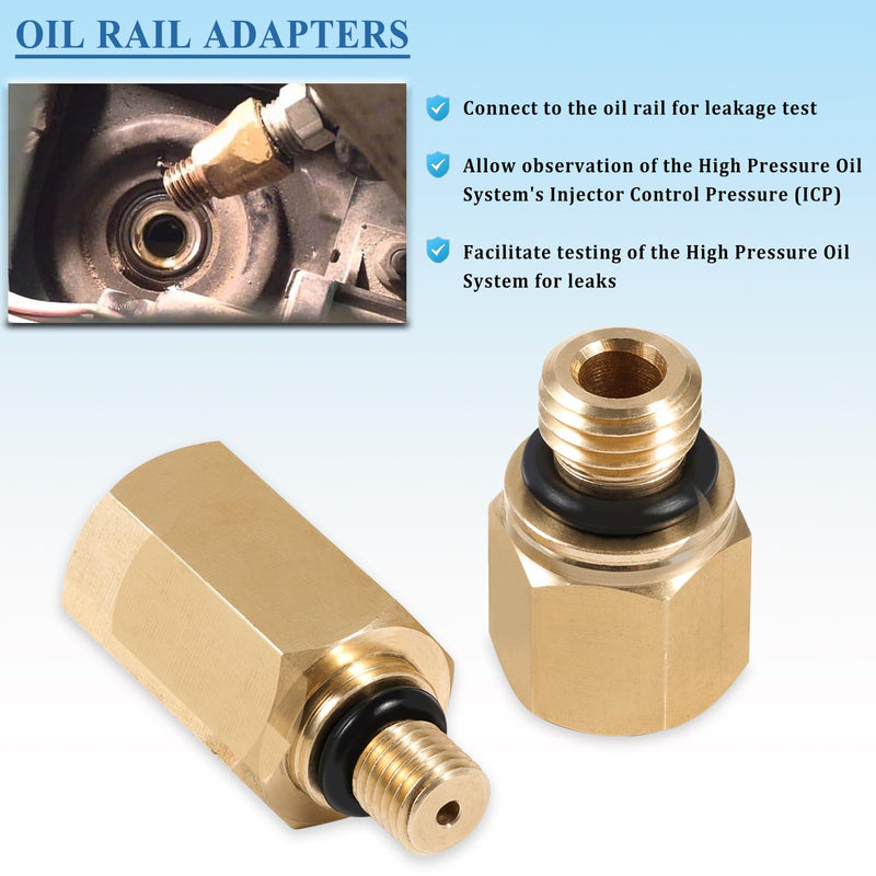 Bonbo 6.0 IPR Valve Socket & Oil Rail Adapters Kit & 6.0 High Pressure Oil Pump IPR Valve Air Test Fitting Tool with Seal Kit, Fits for Ford 6.0L Powerstroke Diesel Engine (8 Pack) 8PCS Set