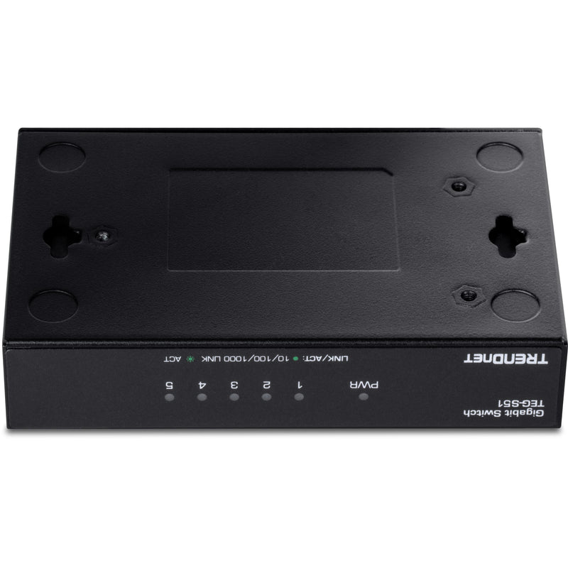 TRENDnet Gigabit Desktop Switch, TEG-S51, 5 x Gigabit RJ-45 Ports, Ethernet Splitter, 10Gbps Switching Capacity, Fanless Design, Metal Enclosure, Lifetime Protection 5-Port Gigabit