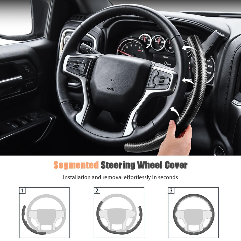 Aimato Customized Steering Wheel Cover for Chevy Silverado 1500 2019-2025/2500 3500 2020-2025/Blazer 2019-2025/Suburban Tahoe 2021-2024,Thin,Anti-Slip,Scratch-Resistant Car Accessory for Chevrolet Matte Black