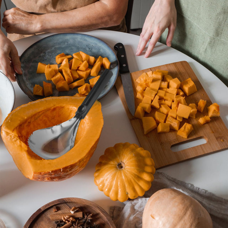 Hand Tools 3Pcs Pumpkin Scooper Stainless Steel Fruit Carving Tool Manual Watermelon Cantaloupe Scooper Melon Baller Scoop Set Pumpkin Corer Pumpkin Pulp Separator for Kitchen