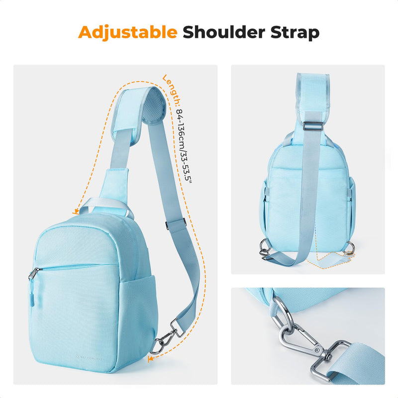 K&F CONCEPT Camera Sling Bag, Compact Crossbody Bag for DSLR Mirrorless | Lightweight Fabric, with Tripod Holder, Quick Access & Custom Dividers, Men & Women, for Sony Canon Nikon, Blue, BS06 Sling Bag-5L