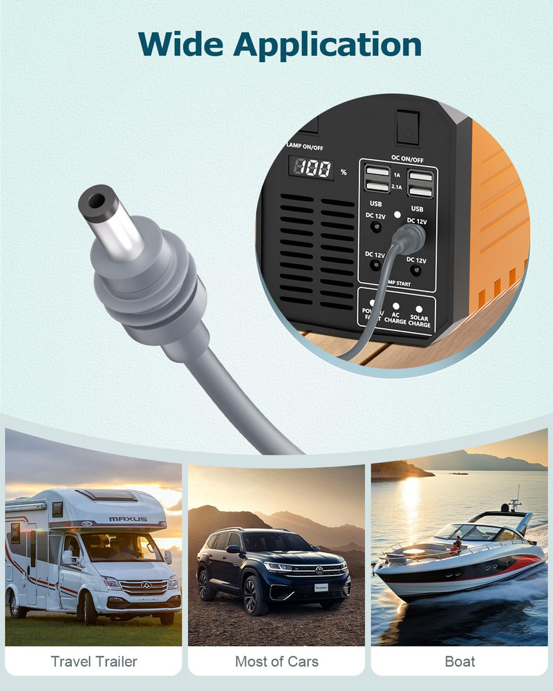 Starlink Mini DC Power Cable 32FT Extension Replacement DC Power Cord Cable | Starlink Mini Cable, 18AWG Waterproof Barrel Jack Plug 5.5 x 2.1mm, Suitable for Outdoor RV, Car, Boat 10M/32FT Gray