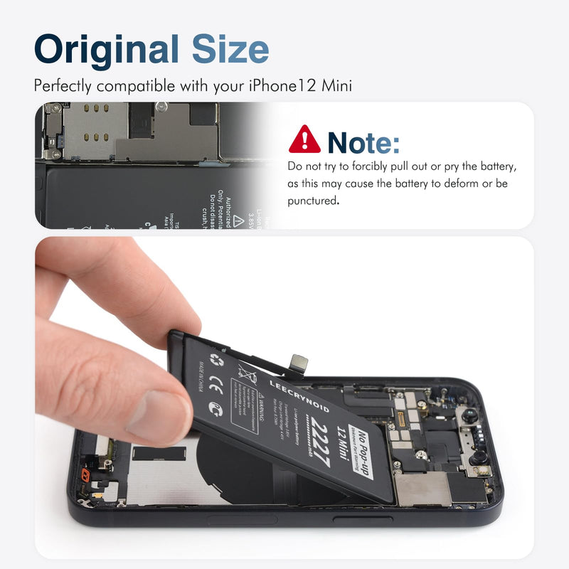No Pop-up ‘Unknown Part’ Warning for iPhone 12 Mini Diagnostic Battery, Truthfully Rated 2227mAh Battery Replacement for iPhone 12 Mini with Full Tool Kit
