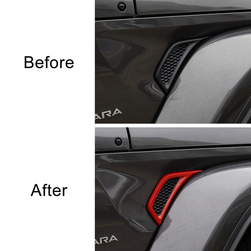 Voodonala for Jeep JL Side Air Conditioning Vent Outlet Decoration Trim for 2018-2025+ Jeep Wrangler JL JLU Gladiator JT 4xe, ABS Red