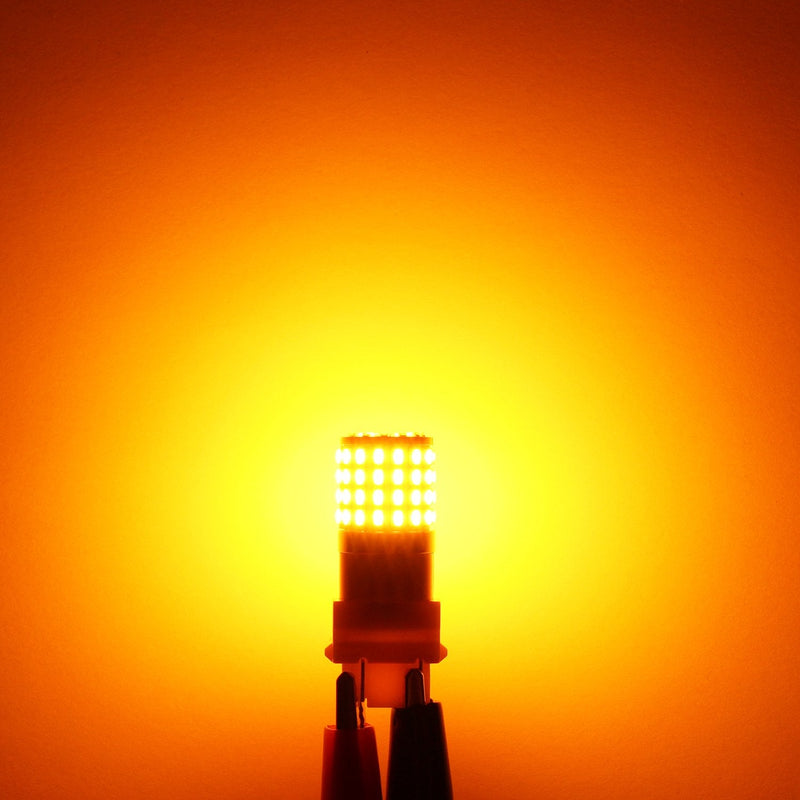 PHINLION 3157 LED Bulb Amber Yellow, Super Bright 3156 4157 3757 3457A LED Blinker Bulbs for Rear Front Turn Signal Parking DRL Side Marker Lights, Non-polarity, Pack of 2