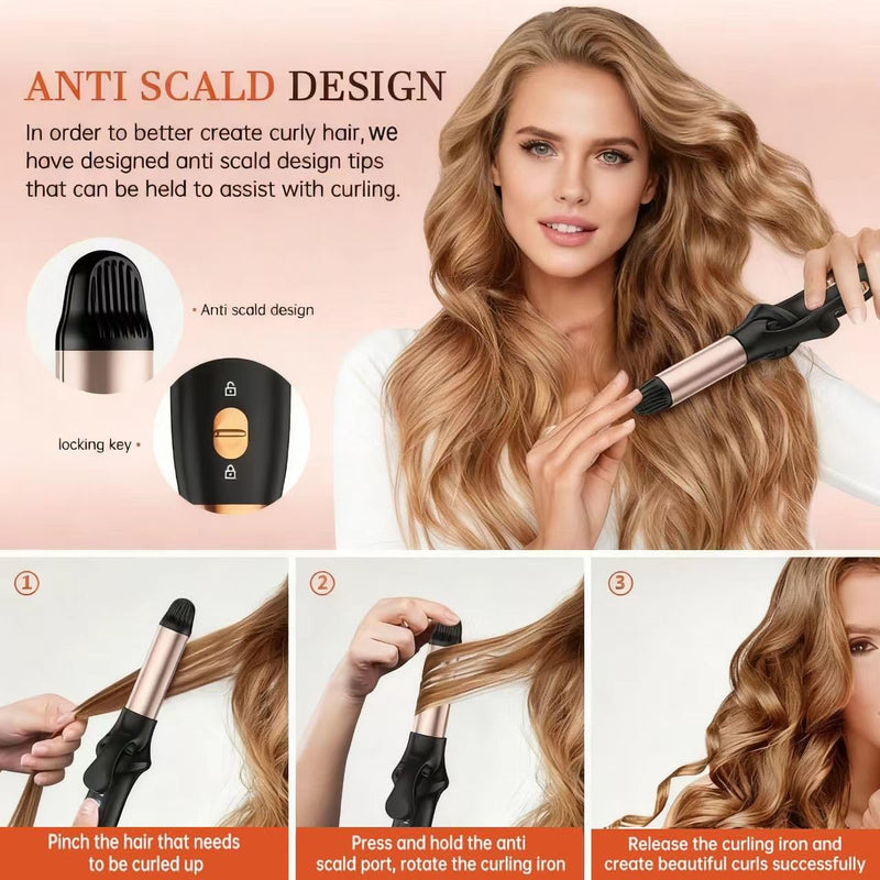 25mm Mini Hair Curler 2 in 1 Cordless Curling Iron and Hair Straightener | Hair Curler for Travel Hairstyling, Adjustable Temperature 150℃-180℃, USB Rechargeable ﻿